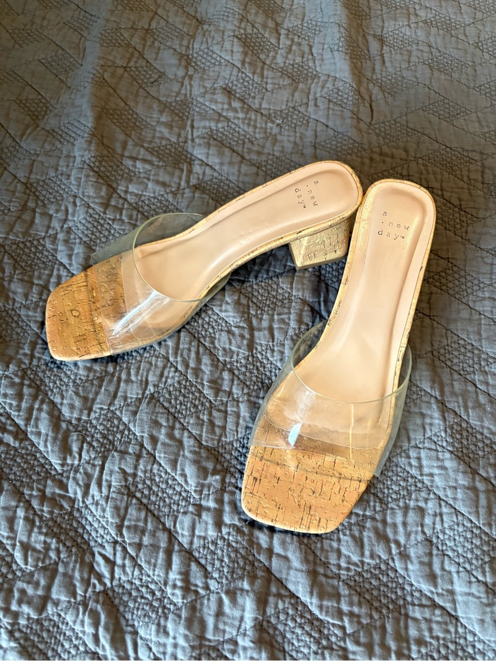 a new day Clear Cork Block Heel Sandal - 11